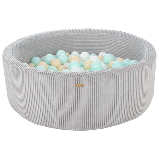 PQP Bollhav - 200 Bollar - Cordu Roy 90 Cm Grå/Vit - Bollar Cappuccino/Peach