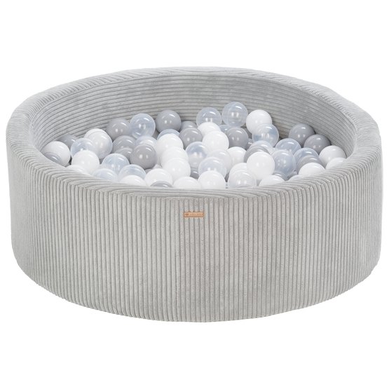 PQP Bollhav - 200 Bollar - Cordu Roy 90 Cm Grå/Vit - Bollar Genomskinliga/Grå