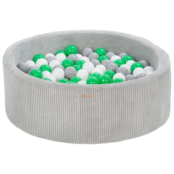 PQP Bollhav - 300 Bollar - Cordu Roy 90 Cm Grå/Vit - Bollar Grå/Ljusgröna