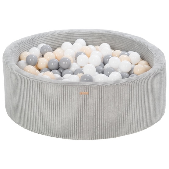 PQP Bollhav - 300 Bollar - Cordu Roy 90 Cm Grå/Vit - Bollar Grå/Cappuccino