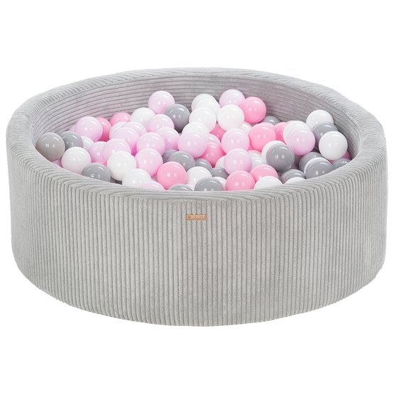 PQP Bollhav - 300 Bollar - Cordu Roy 90 Cm Grå/Vit - Bollar Grå/Ljusrosa/Rosa Pastell