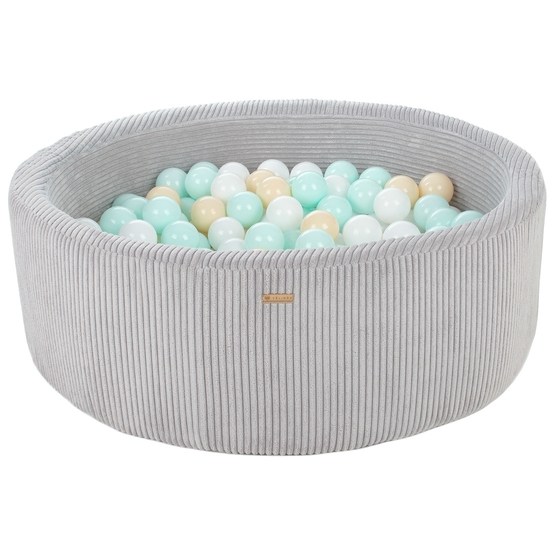 PQP Bollhav - 300 Bollar - Cordu Roy 90 Cm Grå/Vit - Bollar Cappuccino/Peach