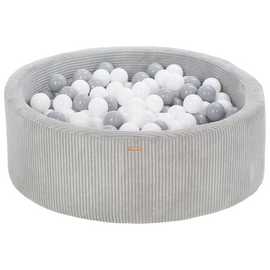PQP Bollhav - 300 Bollar - Cordu Roy 90 Cm Grå/Vit - Bollar Grå