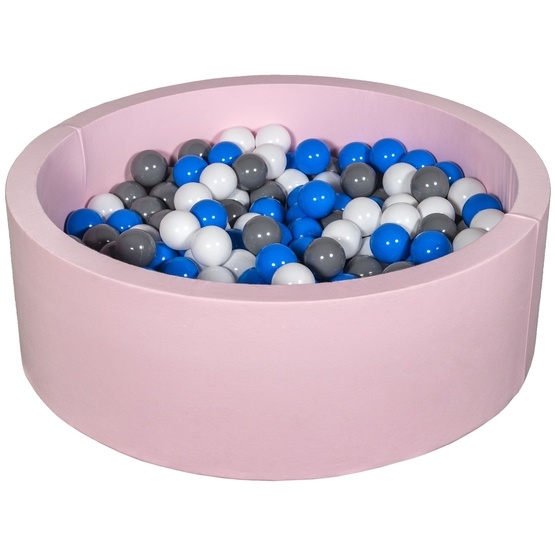 PQP Bollhav Med 200 Bollar Rosa - Vit, Blå Och Grå