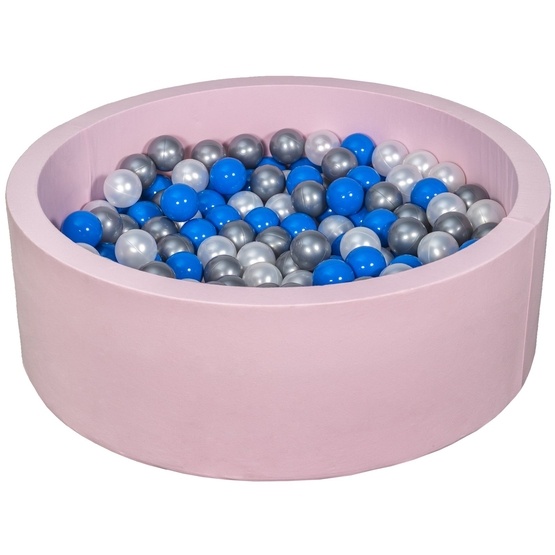 PQP Bollhav Med 200 Bollar Rosa - Pearl, Blå Och Silver