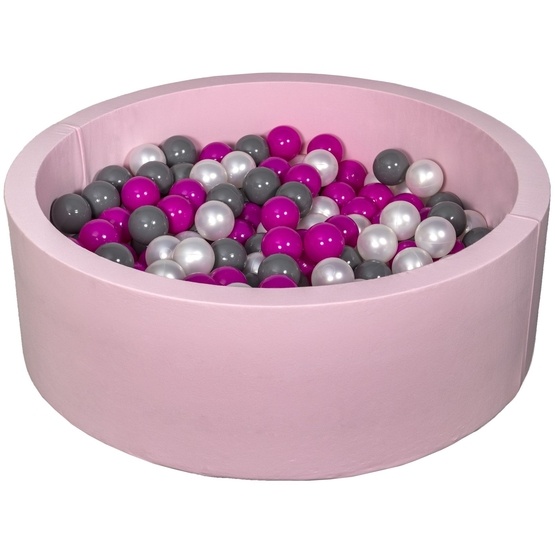 PQP Bollhav Med 200 Bollar Rosa - Pearl, Rosa Och Grå