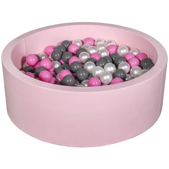 PQP Bollhav Med 200 Bollar Rosa - Pearl, Ljusrosa Och Grå