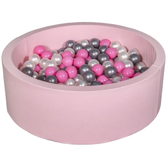 PQP Bollhav Med 200 Bollar Rosa - Pearl, Ljusrosa Och Silver