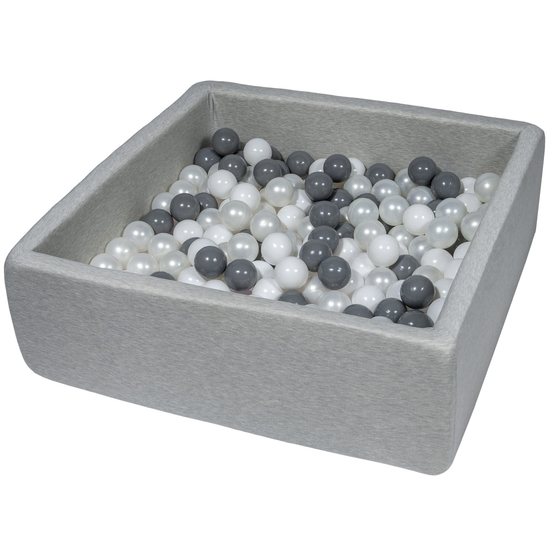 PQP Bollhav Med 200 Bollar 80 X 80 Cm - Vit, Pearl Och Grå