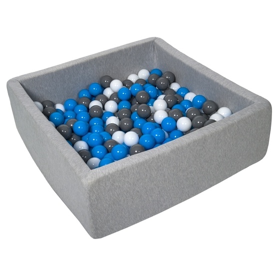 PQP Bollhav Med 200 Bollar 80 X 80 Cm - Vit, Blå Och Grå