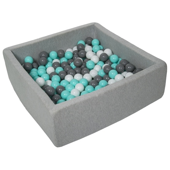 PQP Bollhav Med 200 Bollar 80 X 80 Cm - Vit, Grå Och Turkos