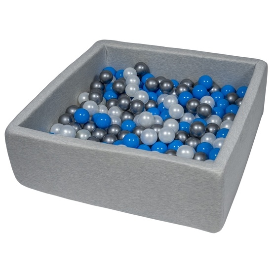 PQP Bollhav Med 200 Bollar 80 X 80 Cm - Pearl, Blå Och Silver