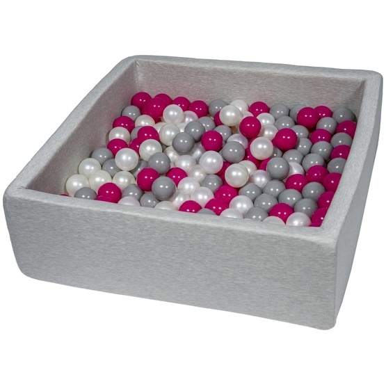 PQP Bollhav Med 200 Bollar 80 X 80 Cm - Pearl, Rosa Och Grå