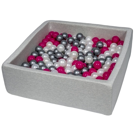 PQP Bollhav Med 200 Bollar 80 X 80 Cm - Pearl, Rosa Och Silver