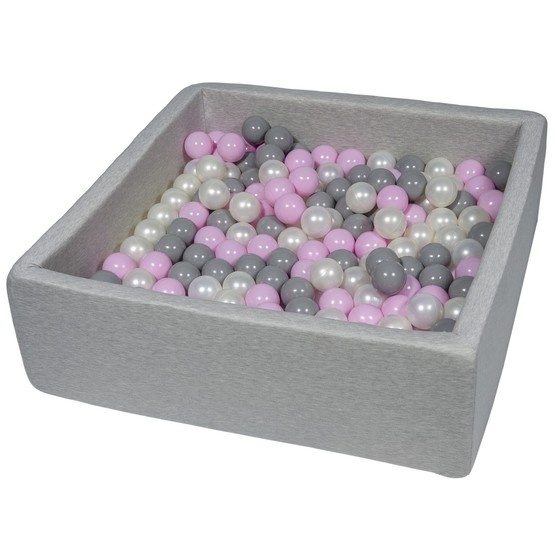 PQP Bollhav Med 200 Bollar 80 X 80 Cm - Pearl, Ljusrosa Och Grå
