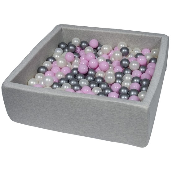 PQP Bollhav Med 200 Bollar 80 X 80 Cm - Pearl, Ljusrosa Och Silver