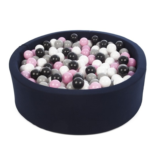 PQP Bollhav Med 450 Bollar Navy - Svart, Vit, Ljusrosa Och Grå