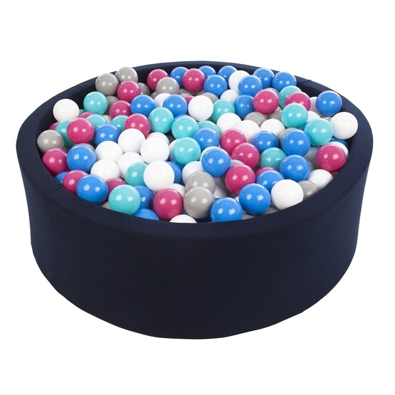 PQP Bollhav Med 450 Bollar Navy - Vit, Blå, Rosa, Grå Och Turkos