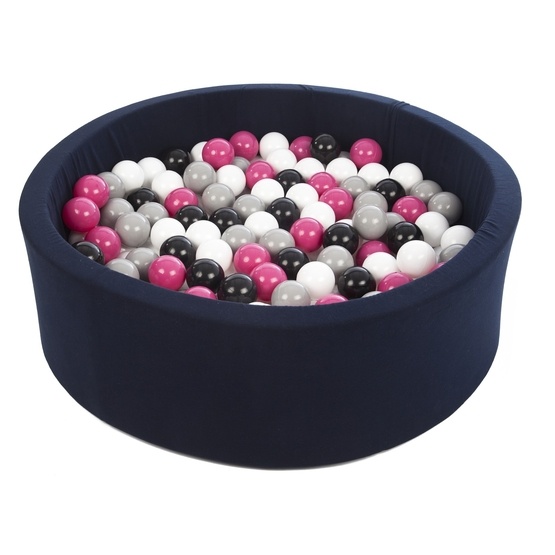 PQP Bollhav Med 200 Bollar Navy - Svart, Vit, Rosa Och Grå