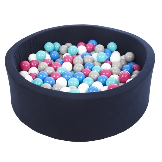 PQP Bollhav Med 200 Bollar Navy - Vit, Blå, Rosa, Grå Och Turkos