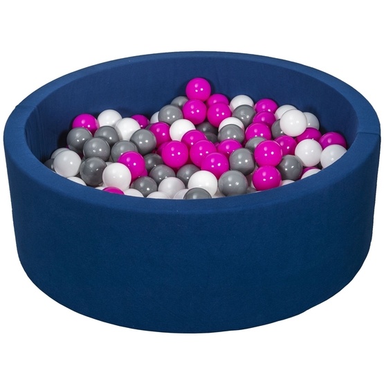 PQP Bollhav Med 200 Bollar Navy - Vit, Rosa Och Grå