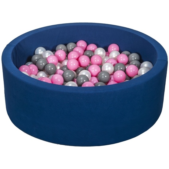 PQP Bollhav Med 200 Bollar Navy - Pearl, Ljusrosa Och Grå