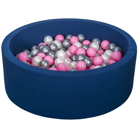 PQP Bollhav Med 200 Bollar Navy - Pearl, Ljusrosa Och Silver