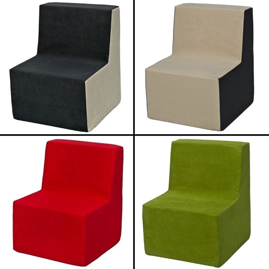 PQP Barnsoffa - Mjuk Skum - Beige Och Grå