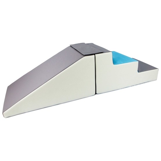 PQP Lekkuddar - Rutschkana Med Trappa Vit, Baby Blå Och Grå