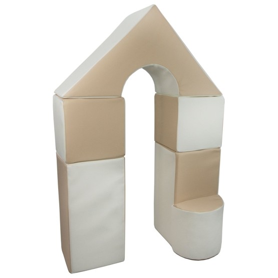 PQP Lekkuddar - Slott 6 Delar Vit Och Cappuccino