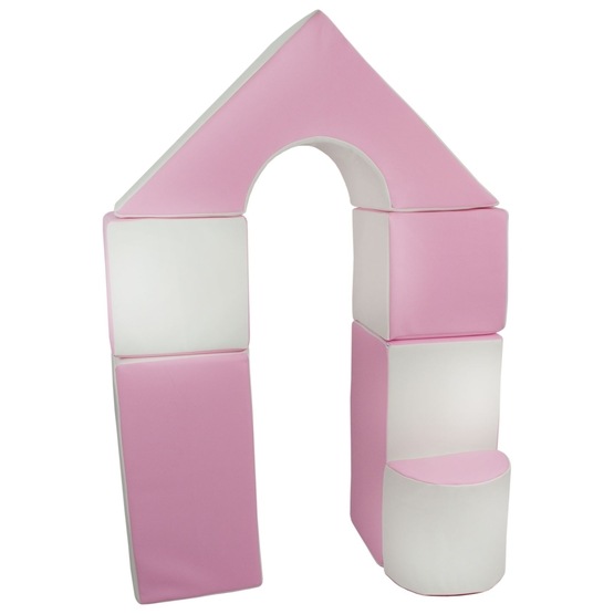 PQP Lekkuddar - Slott 6 Delar Vit Och Rosa Pastel