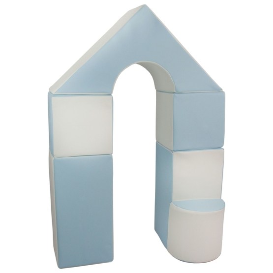 PQP Lekkuddar - Slott 6 Delar Vit Och Blå Pastel