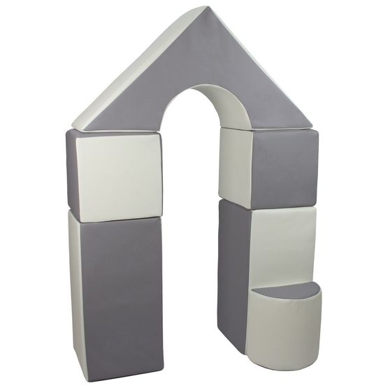 PQP Lekkuddar - Slott 6 Delar Vit Och Grå