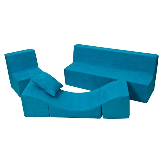 PQP Lekkuddar - Möbelset Med Stol, Soffa Och Bord - Blå