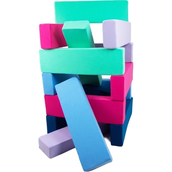 PQP Lekkuddar - Jenga 15 Block Grön, Navy, Baby Blå, Rosa Och Lila
