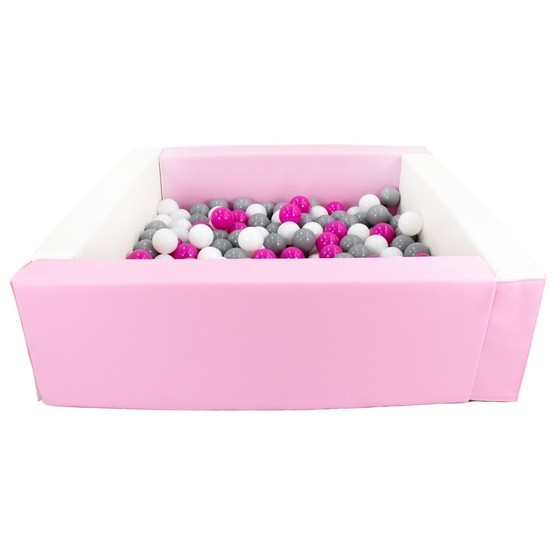 PQP Bollhav - Eco-Läder Med 200 Bollar Vit, Rosa Pastel/Vit, Rosa Och Grå