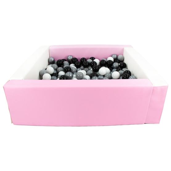 PQP Bollhav - Eco-Läder Med 300 Bollar Vit, Rosa Pastel/Svart, Vit, Grå Och Silver