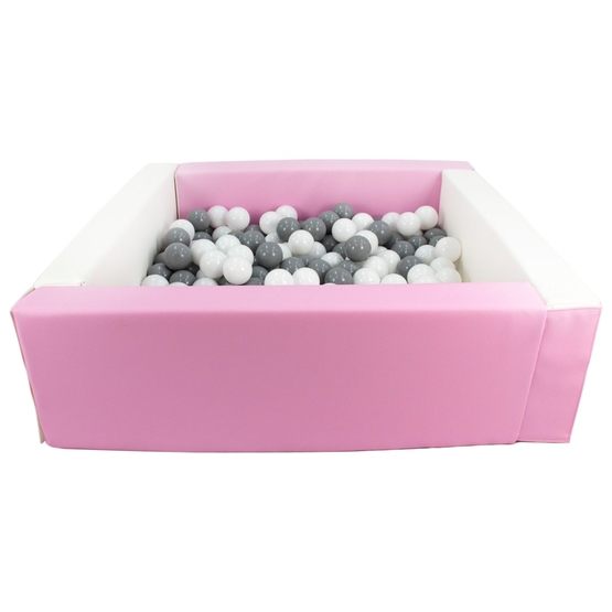 PQP Bollhav - Eco-Läder Med 300 Bollar Vit, Rosa Pastel/Vit Och Grå
