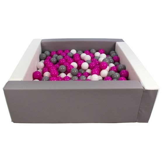 PQP Bollhav - Eco-Läder Med 300 Bollar Vit, Grå/Vit, Rosa Och Grå