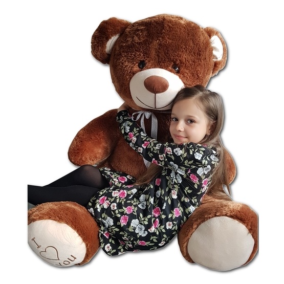 PQP Gosedjur – Gigantisk Teddybjörn 75+85 Cm Beige Och Brun