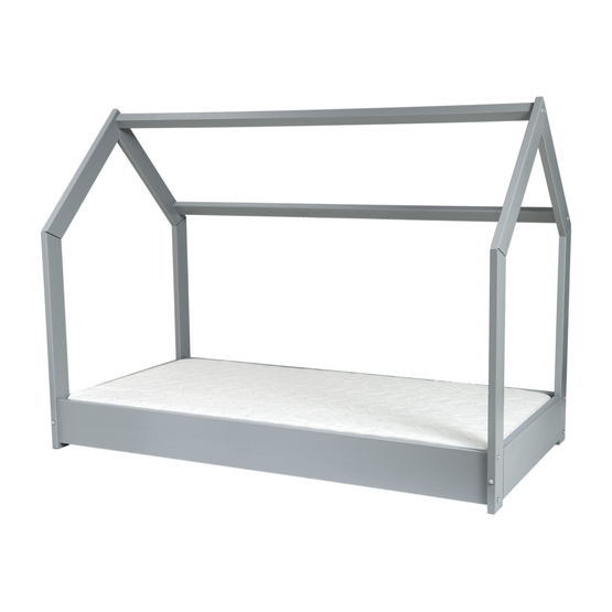PQP Hussäng - Barnsäng Med Eco Madrass 160X80 - Grå