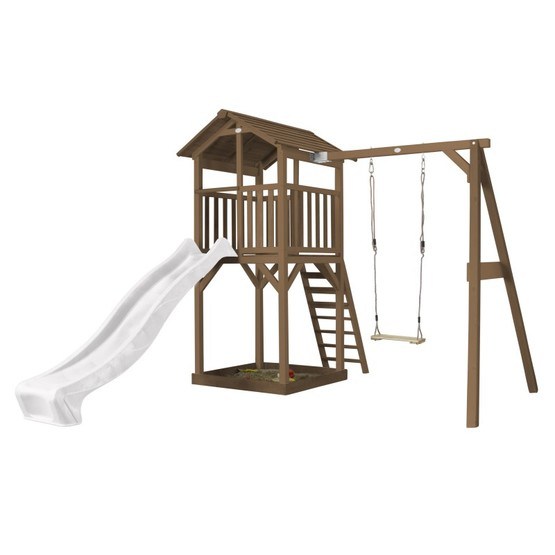 AXI Axi - Beach Tower Brun Med Enkelgunga - Vit Rutschkana