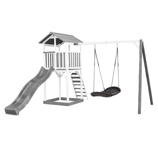 AXI Axi - Beach Tower Grå/Vit Med Fågelbogunga Roxy - Vit Rutschkana