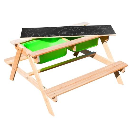 Sunny Step2 Dual Top 2.0 Sand & Water Picnic Table with Green bins