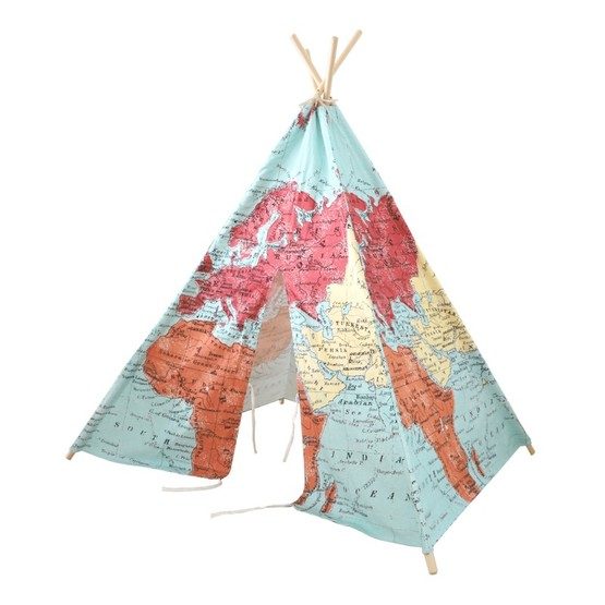 Sunny Step2 – World Map Teepee Tent Multicolour