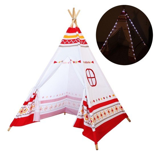 Sunny - LED Teepee Tent Red / white