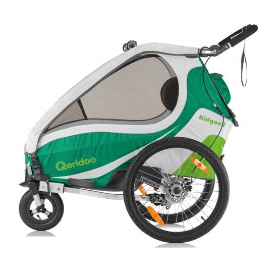 Qeridoo Kidgoo 2 Cykelvagn Med Barnvagnskit Skivbroms Gron