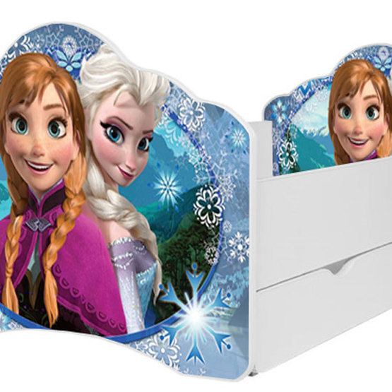 Barnsäng - Fala Med Madrass Och Extrasäng - Anna Och Elsa