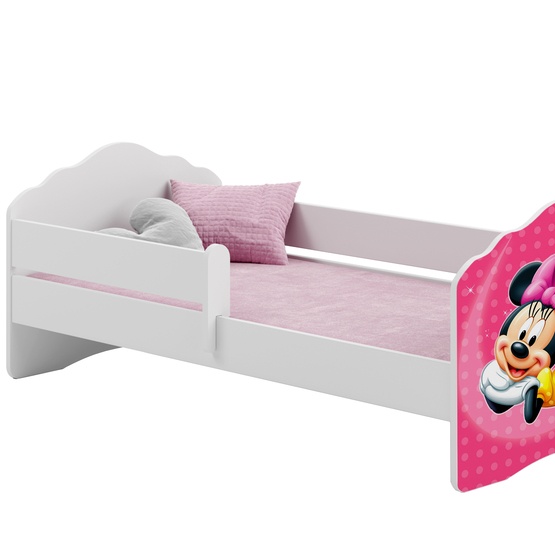 KOBI Barnsäng – Fala Med Madrass Och Skyddskant – Minnie Mouse – 160 x 80 Cm