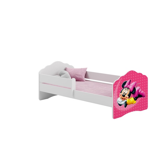 KOBI Barnsäng – Fala Med Madrass Och Skyddskant – Minnie Mouse – 160 x 80 Cm